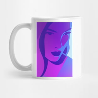 Blue and pink Girl Art Mug